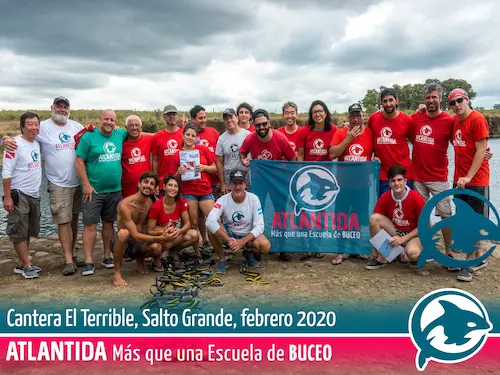 Foto del grupo de buceadores en Canteras El Terrible, febrero 2020